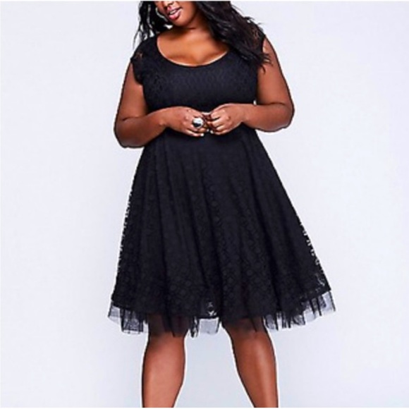Lane bryant black dress, lace with tulle size 24 New With Tags - Picture 1 of 11